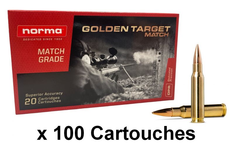 NORMA cal.308 Win GOLDEN TARGET HPBT GTX 168 grains - 10.9 grammes /100