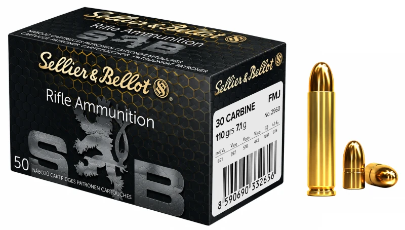 SELLIER & BELLOT cal.30 Carbine (30M1) FMJ 110 grains - 7.1 grammes /50