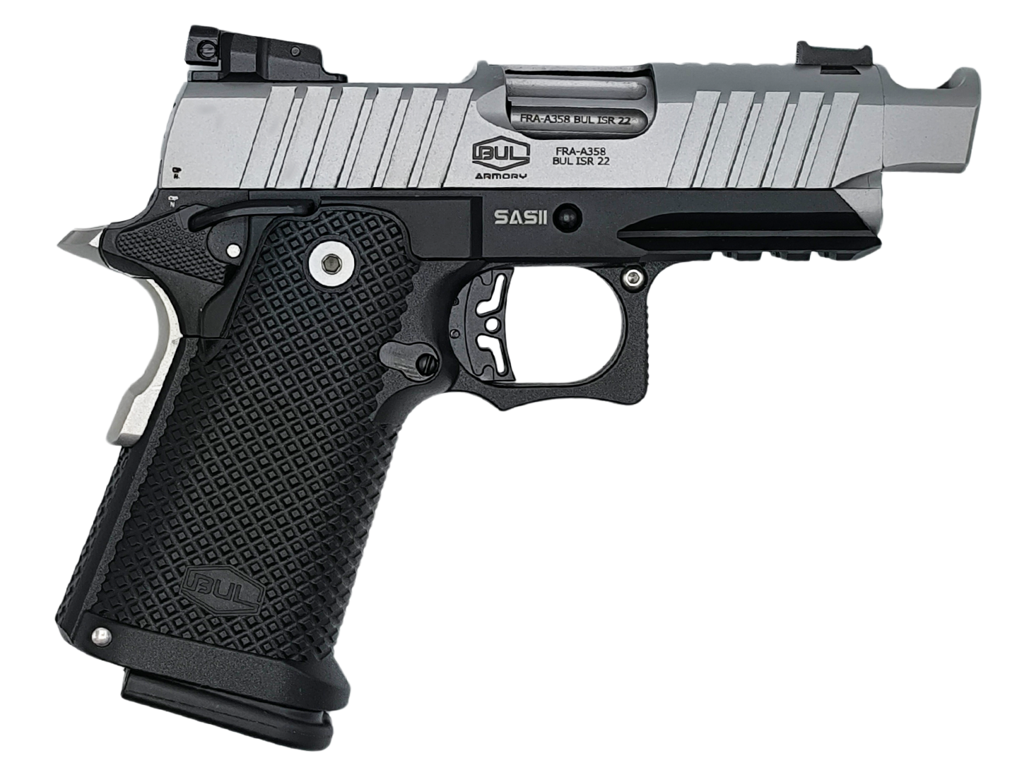 Pistolet BUL SAS II TAC ULTRALIGHT COMP 3.25" Inox cal.9x19 - Armes