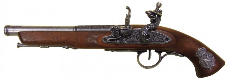 Réplique DENIX Pistolet à silex gaucher français époque Napoléon