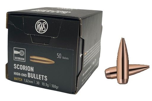 Ogives RWS cal.308 (7,62mm) SCORION Match 168 gr /50