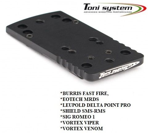 Embase TONI SYSTEM (type A) VORTEX - BURRIS - LEUPOLD - SIG pour GLOCK
