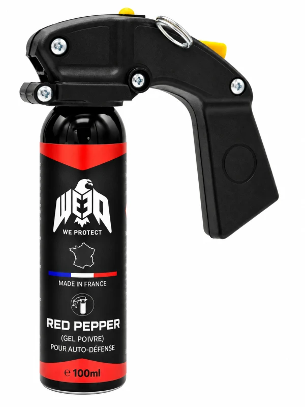 Bombe au poivre de poche Gel Red Pepper WE PROTECT - 100ml avec poignée