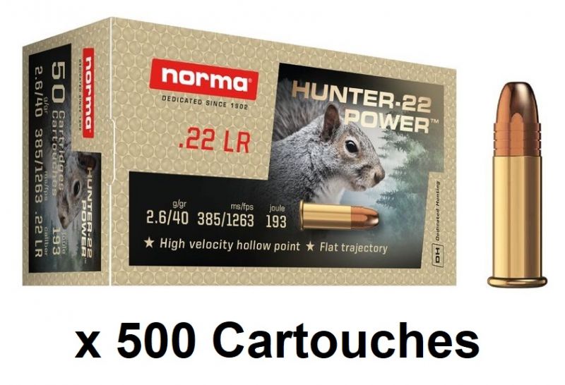 NORMA 22 Lr HUNTER POWER Hollow Point /500