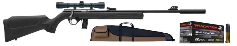 Carabine 22LR ROSSI Synthetique mod.8122 "Pack 4x32 Silence-Munitions"