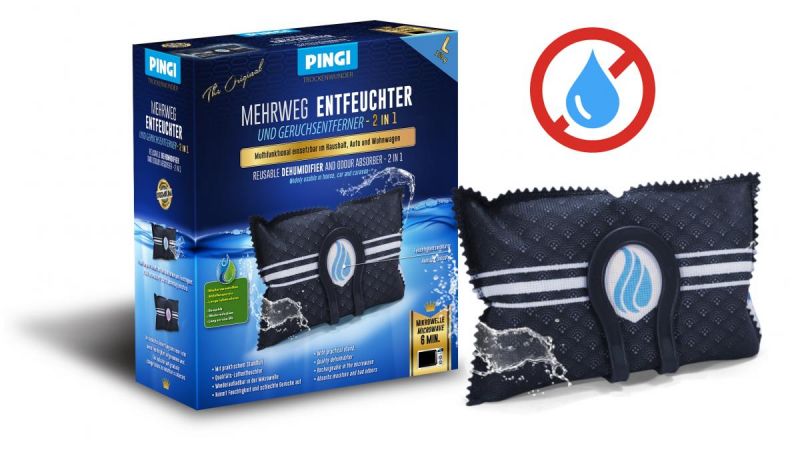 Déshumidificateur PINGI 350g avec indicateur d'humidité pour coffres