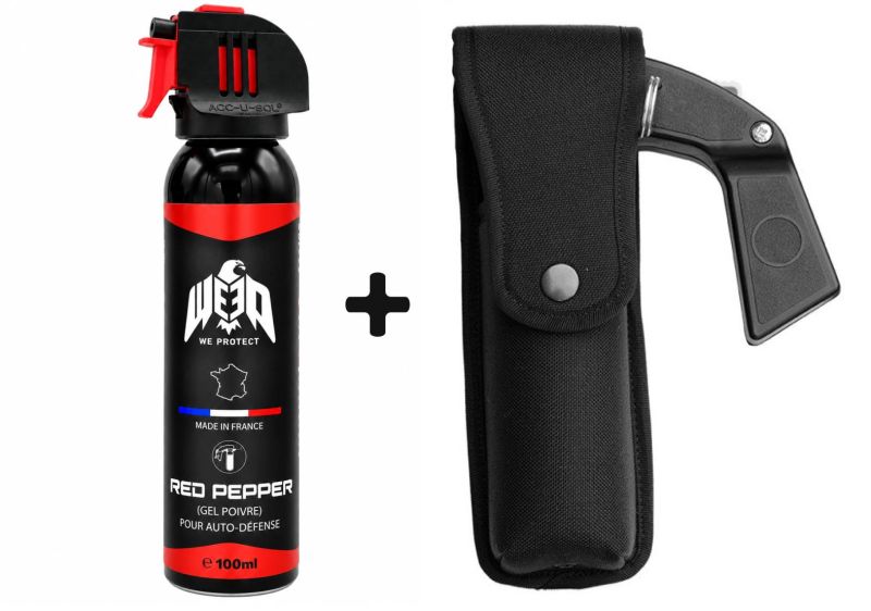 "Pack" Bombe au poivre Gel WE PROTECT - 100ml avec étui porte ceinture