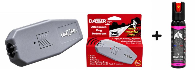 "Pack Running Femme" Ultrason anti chien DAZER II - bombe lacrymogène WE PROTECT Lady Gaz