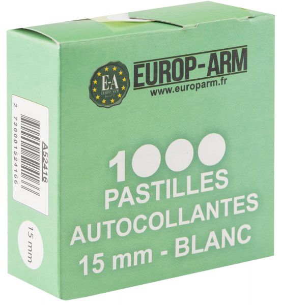 Gommettes pastilles blanches E-A diamètre 15 mm x1000