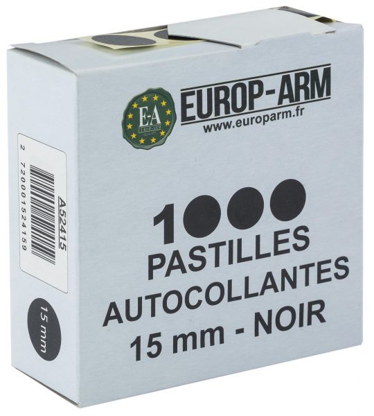 Gommettes pastilles noires E-A diamètre 15 mm x1000
