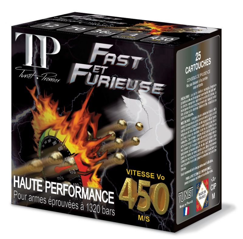 Cartouches TUNET Fast et Furieuse cal.12/70 36gr - n°6 (boite de 25)