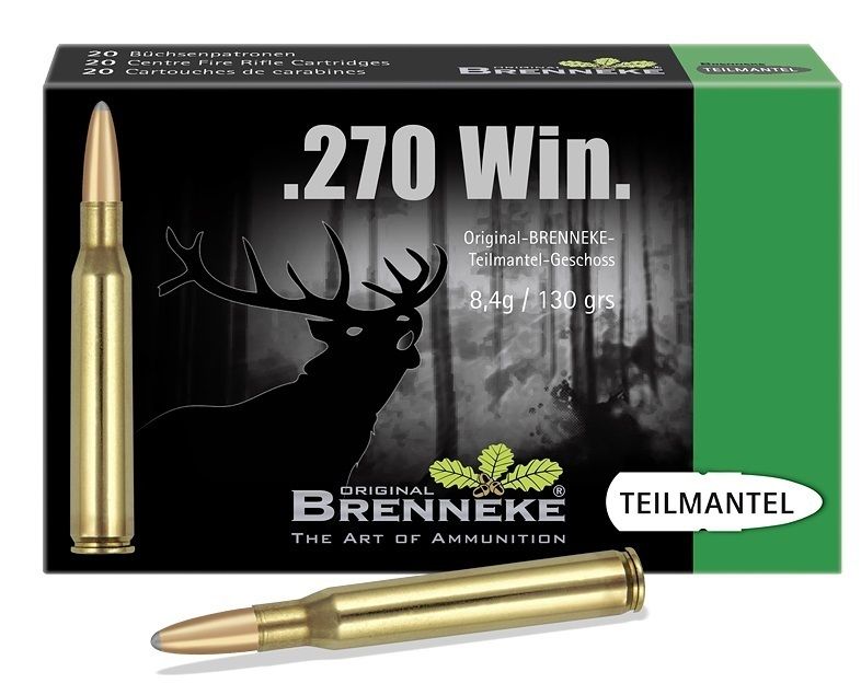 BRENNEKE cal.270 Win TEILMANTEL 130 grains - 8.4 grammes /20