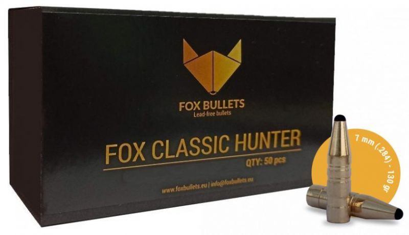 Ogives Sans Plomb Monolithiques FOX Classic Hunter cal.7mm (7.2mm) 130gr /50