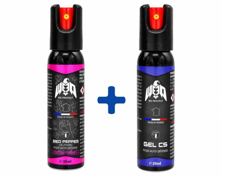 "Pack Duo" Bombe au poivre de poche Gel WE PROTECT - (2x 25ml)