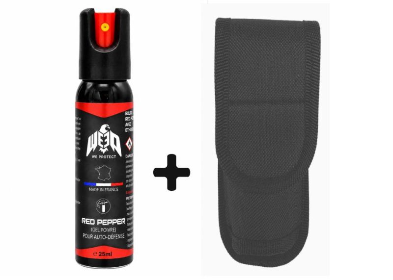 "Pack" Bombe au poivre de poche Gel WE PROTECT - 25ml avec étui