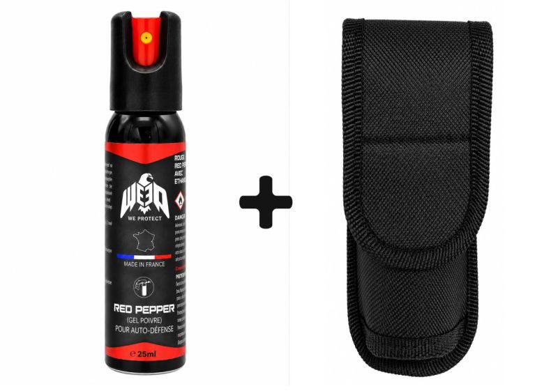 "Pack" Bombe au poivre de poche Gel WE PROTECT - 25ml avec étui