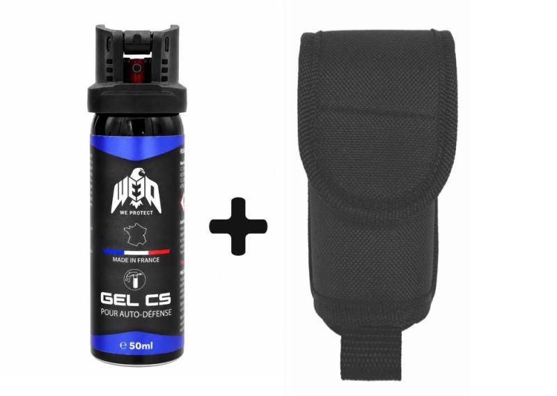"Pack" Bombe lacrymogène Gel CS WE PROTECT - 50ml avec étui