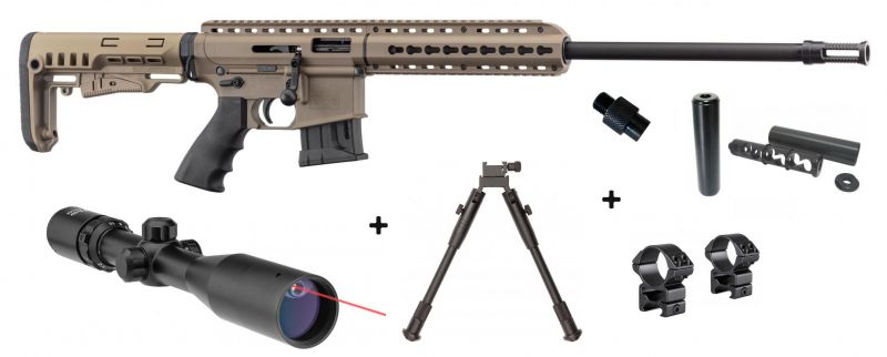 Carabine PALLAS BA-15 Tactical TAN "Pack Sniper 2.5-10x42" cal.22lr-old