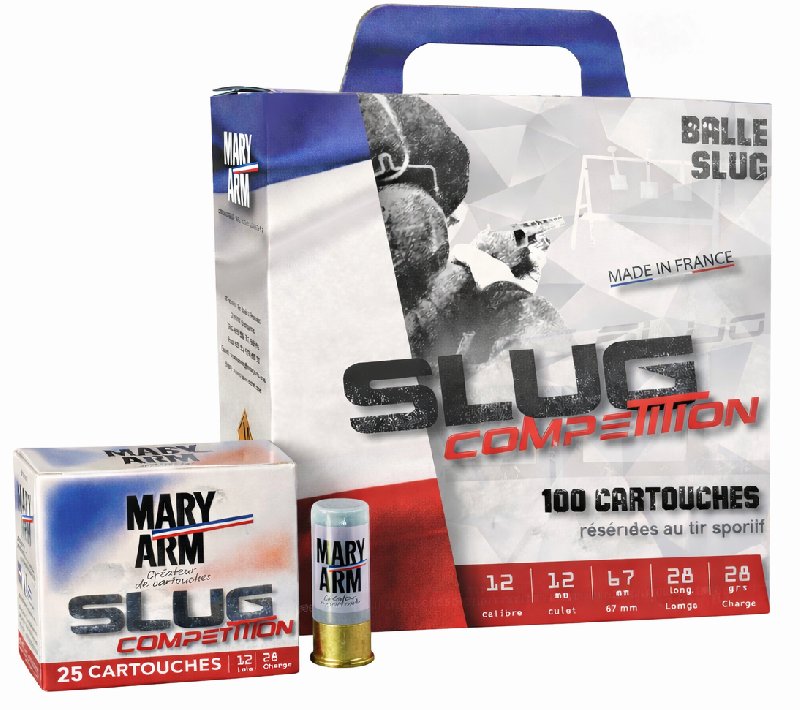 Cartouches MARY ARM Slug Compétition cal.12/67 (pack de 100)