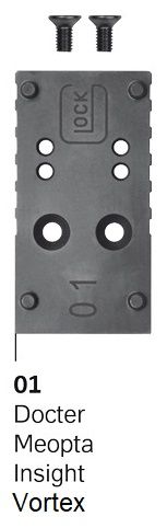 Plaque adaptatrice GLOCK MOS Standard N°1 (Docter-Meopta-Insight-Vortex-Burris)