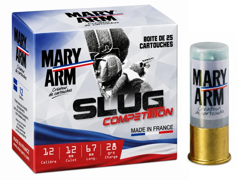 Cartouches MARY ARM Slug Compétition cal.12/67 (boite de 25)