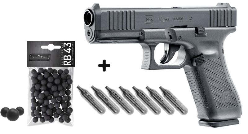 Pistolet T4E GLOCK 17 Gen5 cal.43 "Pack prêt à tirer"