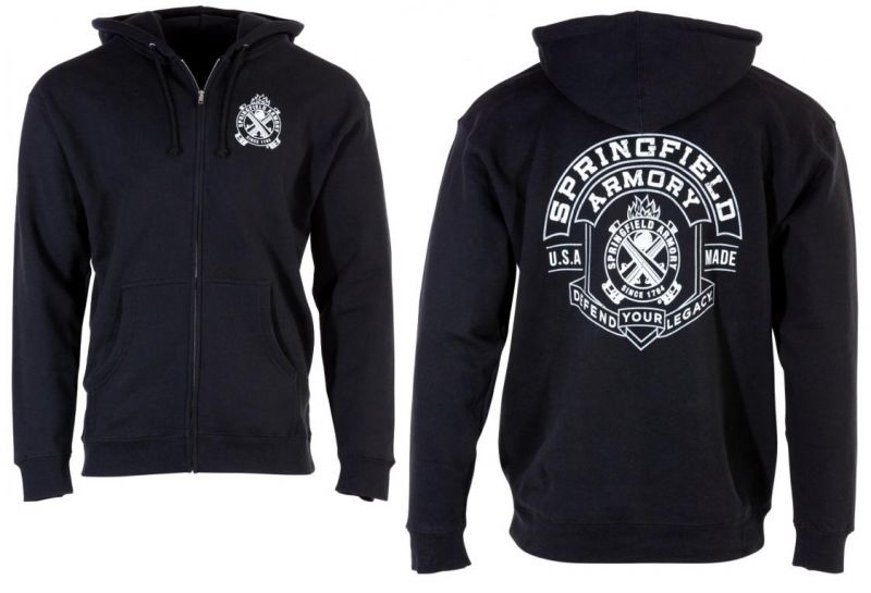Sweat zippé noir SPRINGFIELD ARMORY Taille.M