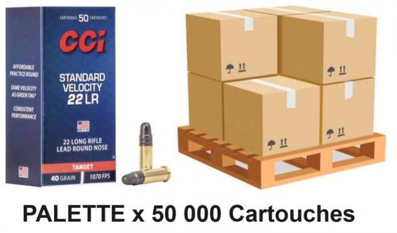 CCI 22lr Standard /palette de 50 000 Cartouches
