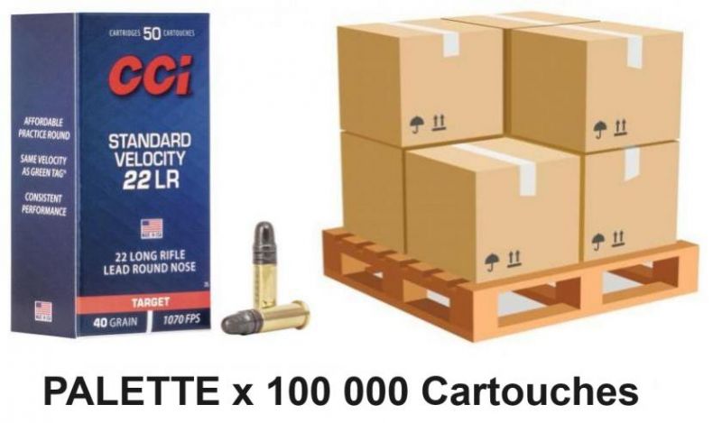 CCI 22lr Standard /palette de 100 000 Cartouches