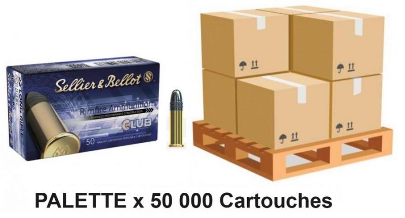 SELLIER & BELLOT 22Lr Standard Club LRN /palette de 50 000 Cartouches