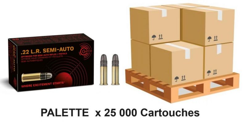 GECO 22 Lr Semi-Auto /palette de 25 000 Cartouches