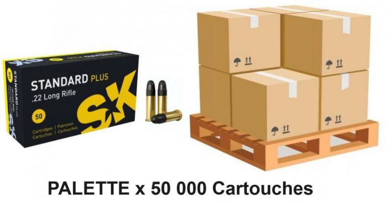SK cal.22lr Standard Plus /palette de 50 000 Cartouches