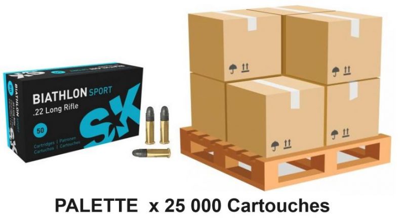 SK cal.22lr Biathlon Sport /palette de 25 000 Cartouches