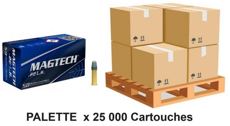 MAGTECH Standard LRN cal.22 Lr /palette de 25 000 Cartouches