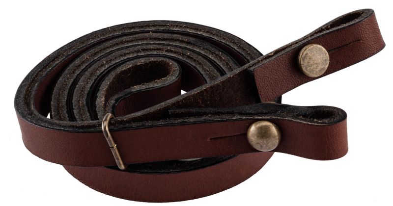 Laniere sautoir en cuir pour corne de chasse