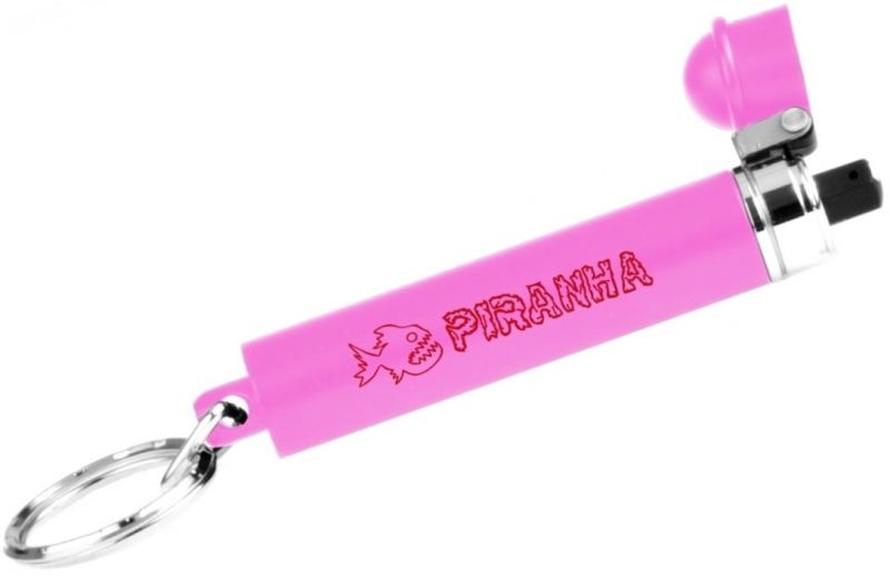 Spray porte clé au poivre femme Rose PIRANHA