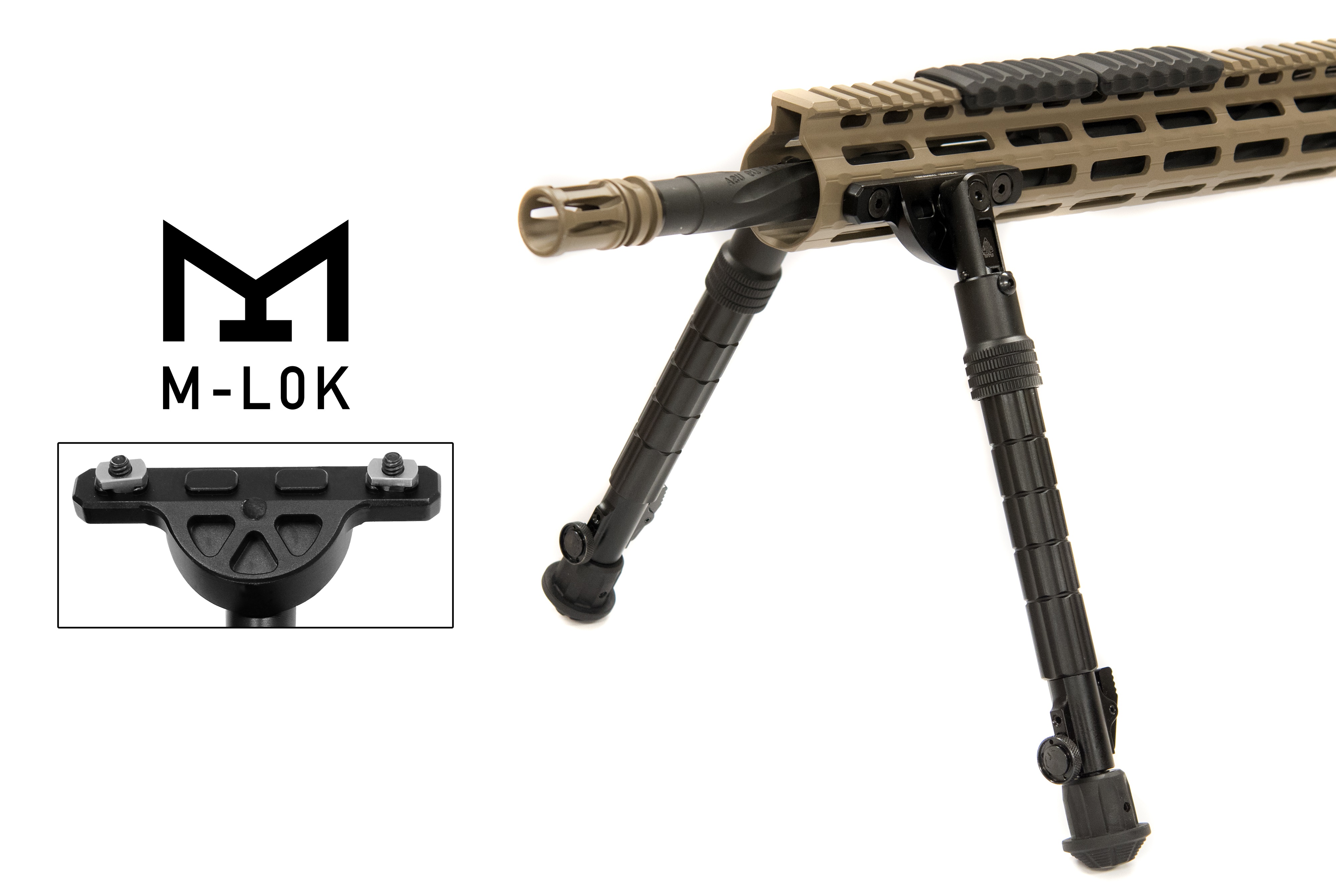 Bipied Tactique InTheTarget M-LOK - Rotatif Télescopique 7 Positions - 19cm