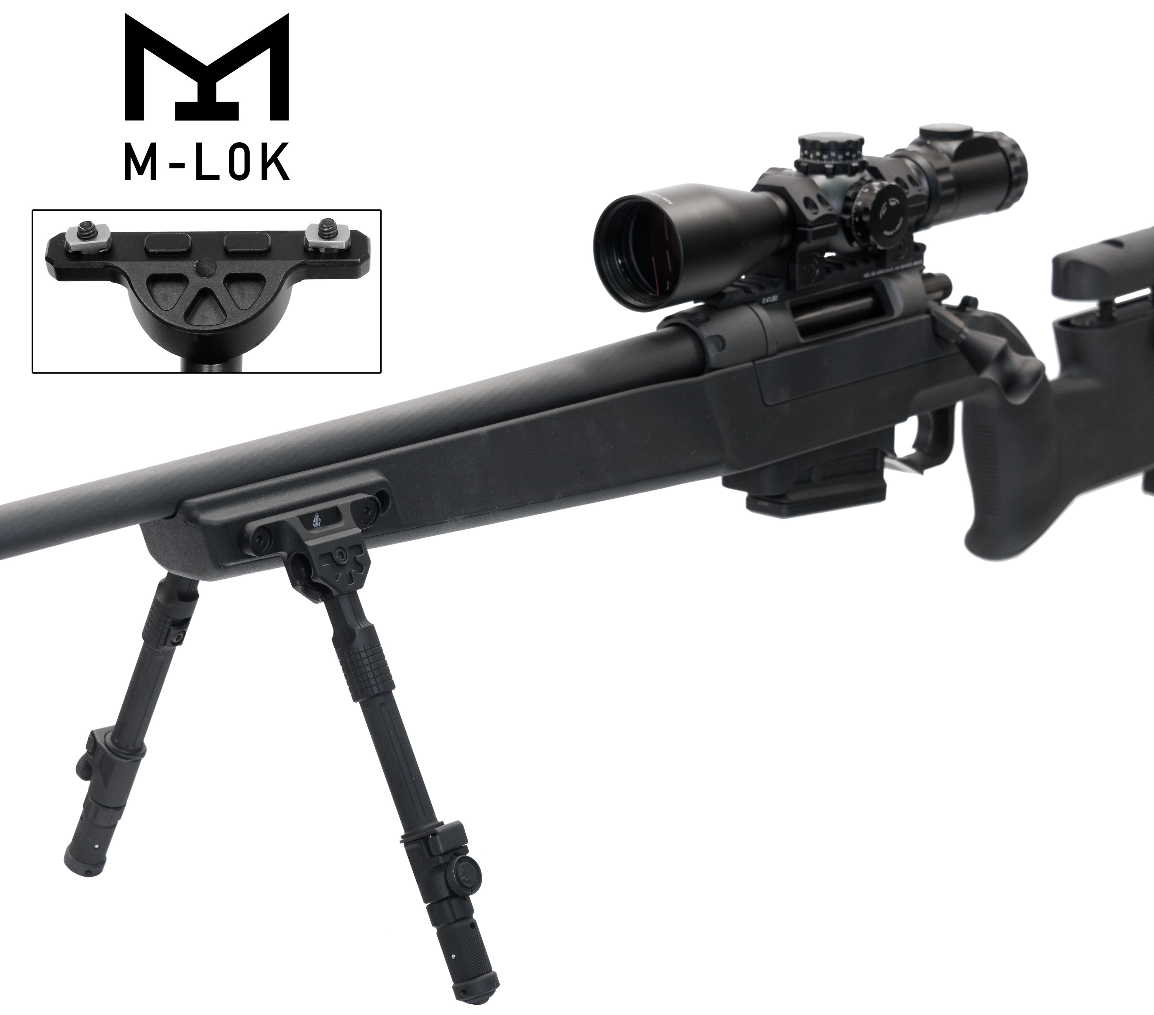 Bipied Réglable Rapide 7-9 Positions - Détachable, Pour Rails Picatinny/M-Lok, Léger