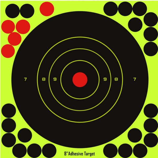 Cibles réactives rondes Jaune Fluo 20x20 cm MTS (paquet de 10)