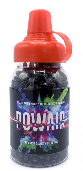 Plombs billes cal.4,5mm BB's Rond POWAIR Acier Black /1500