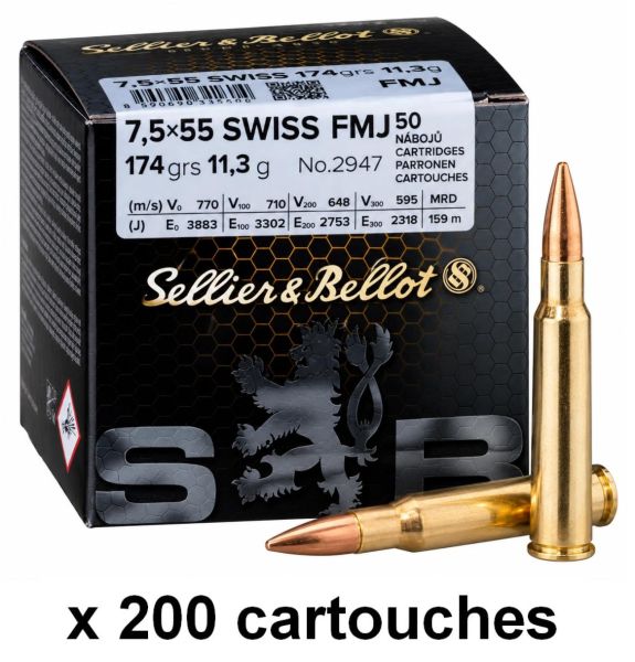 SELLIER & BELLOT cal.7,5x55 Swiss FMJ /200