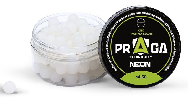 Billes silicone phosphorescentes vertes PRAGA pour pistolets ou revolvers cal.50 (12.7mm) /50
