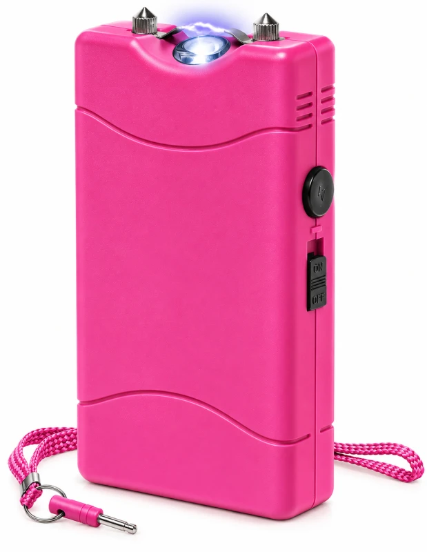 Taser de poche PRAGA Rose 3 800 000 Volts RECHARGEABLE avec Led