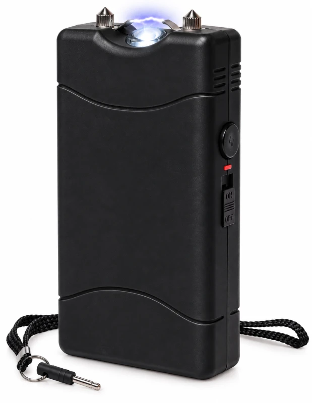 Taser de poche PRAGA Noir 3 800 000 Volts RECHARGEABLE avec Led