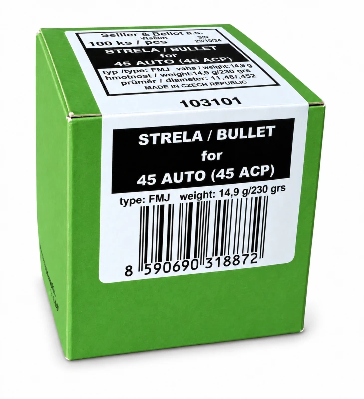 Ogives SELLIER BELLOT cal.45 ACP FMJ 230gr /100