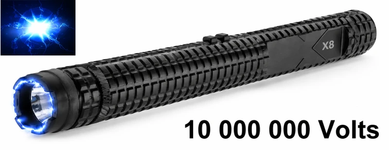 Matraque lampe Shocker UX "X8" 10 000 000 Volts (34.5 cm)