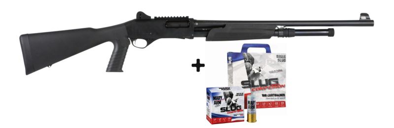 Fusil à pompe STOEGER P3000 Freedom Defense Tactical Black cal.12/76 "Pack Slug"
