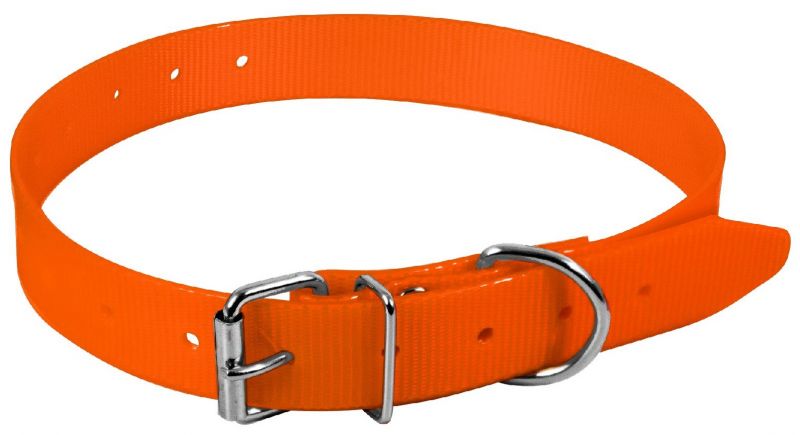 Collier pour chien Polyuréthane Orange Fluo HB DOG taille 65 cm / largeur 25mm