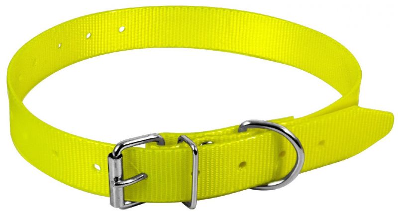 Collier pour chien Polyuréthane Jaune Fluo HB DOG taille 65 cm / largeur 25mm