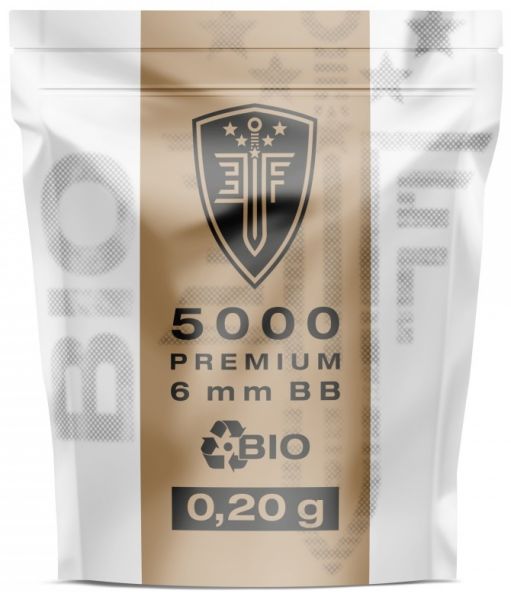 Sachet de 5000 Billes Airsoft ELITE FORCE Premium BIO Blanche 0,20G cal.6mm BB's